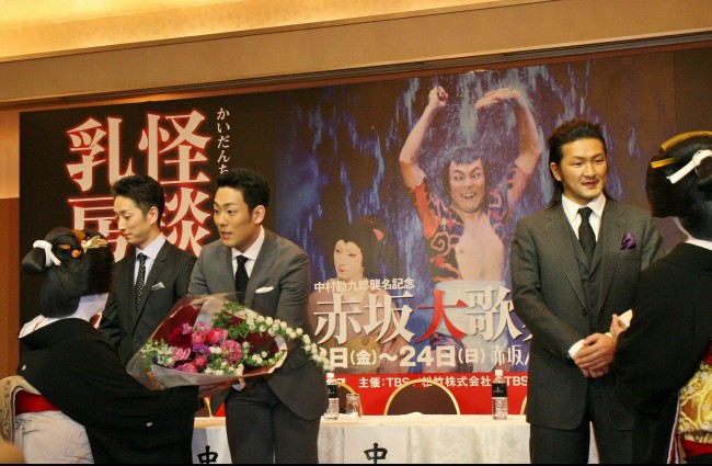 中村勘九郎襲名記念「赤坂大歌舞伎」製作発表20120121、中村勘九郎、中村七之助、中村獅童