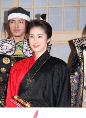 大型時代劇「女信長」記者発表に出席した、天海祐希