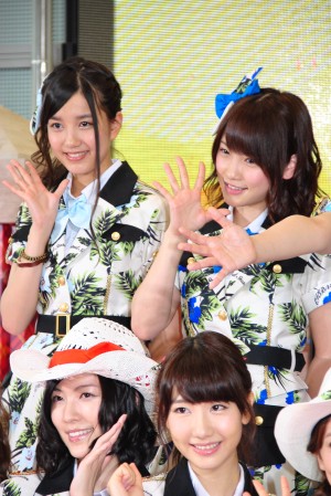 加藤玲奈、川栄李奈、松井珠理奈、柏木由紀、「お台場合衆国2013」制作発表会見に出席