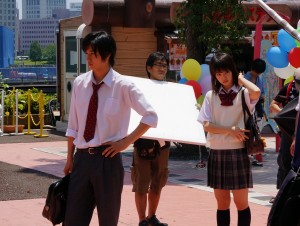 山崎賢人&剛力彩芽、『L・DK』クランクイン撮影風景