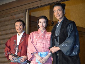 片岡鶴太郎、中谷美紀、柴田恭兵、NHK大河『軍師官兵衛』スタジオクランクイン取材会にて