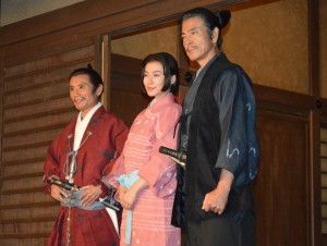 片岡鶴太郎、中谷美紀、柴田恭兵、NHK大河『軍師官兵衛』スタジオクランクイン取材会にて