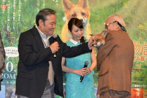 映画『キタキツネ物語 -35周年リニューアル版-』完成披露チャリティ試写会(左から西田敏行、平野綾、畑正憲)