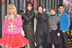 『天誅~闇の仕置人~』制作発表会見に出席した、三ツ矢雄二、京本政樹、小野ゆり子、泉ピン子、柳沢慎吾