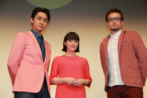 <ゆうばり映画祭>渡辺大、貫地谷しほり、水落豊監督、オープニング招待作品「偉大なる、しゅららぼん」舞台挨拶にて