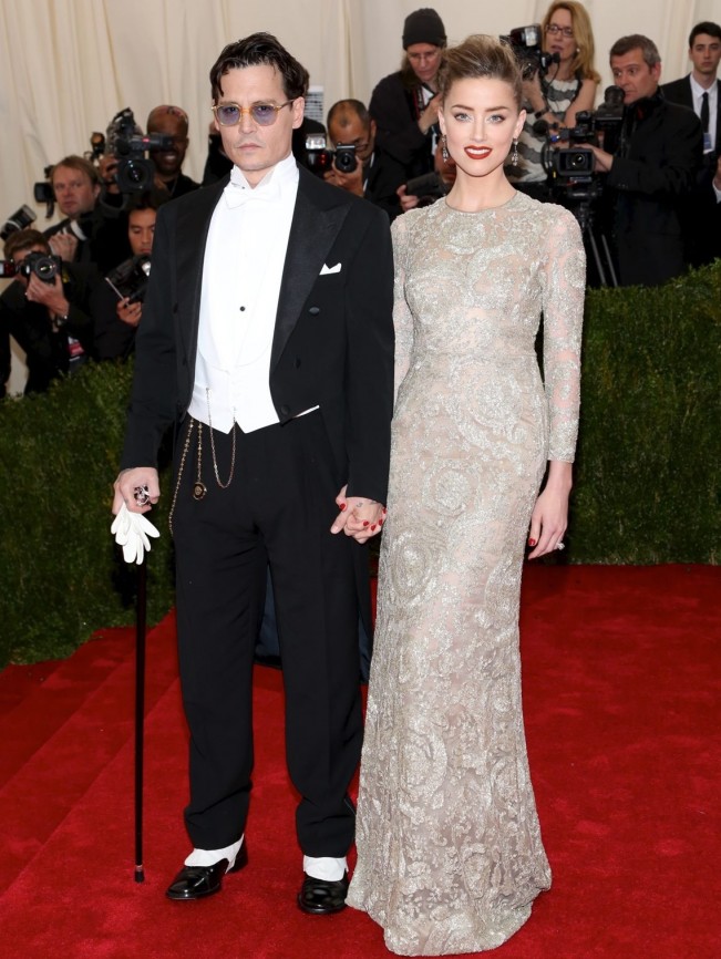  ジョニー・デップ  Johnny Depp、アンバー・ハード  Amber Heard、The Metropolitan Museum of Art Annual Gala、New York20140505