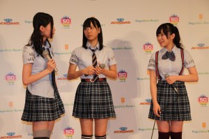 松井珠理奈、松井玲奈、岩永亞美、SKE48『ナガシマリゾート広報大使』就任発表会にて
