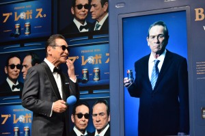 「プレミアムボス」新CM発表会に出席したタモリ