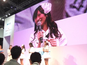 <TGS 2014>『AKB48ステージファイター』イベントに出席した石田晴香、横山由依、宮崎美穂