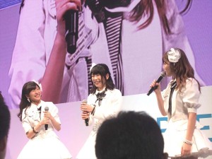 <TGS 2014>『AKB48ステージファイター』イベントに出席した石田晴香、横山由依、宮崎美穂