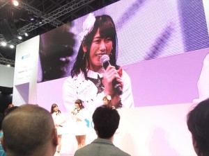 <TGS 2014>『AKB48ステージファイター』イベントに出席した石田晴香、横山由依、宮崎美穂