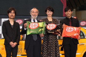 「キットカットのオトナの日」制定記念!ショートフィルムPRイベントに出席した月川翔、ミッキー・カーチス、本仮屋ユイカ、K