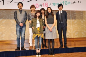 『ディア・シスター』制作発表に出席した平山浩行、岩田剛典(EXILE/三代目 J Soul Brothers)、石原さとみ、片平なぎさ、松下奈緒、田辺誠一