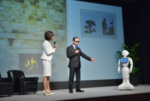 高橋真麻、 タモリ、Pepper、サントリーコーヒー BOSS 新キャンペーン・新CM発表会にて