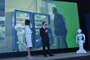 高橋真麻、 タモリ、Pepper、サントリーコーヒー BOSS 新キャンペーン・新CM発表会にて