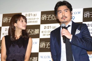 相武紗季、小澤征悦、連続ドラマW『硝子の葦』完成披露試写イベントにて