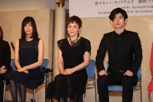 水川あさみ、大竹しのぶ、三浦春馬、舞台『地獄のオルフェウス』製作発表会にて