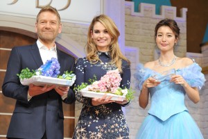 『シンデレラ』来日記者会見に登壇したケネス・ブラナー監督、リリー・ジェームズ、木下優樹菜