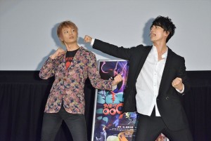 『サイボーグ009VSデビルマン』の完成披露上映会に登壇した声優の浅沼晋太郎、福山潤