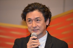 『信長燃ゆ』製作発表記者会見に出席した石丸幹二