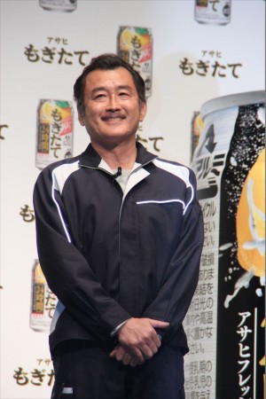 「アサヒもぎたて」CM発表会に出席した吉田鋼太郎