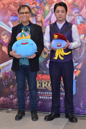 「ドラゴンクエストヒーローズ・ザ:LIVE@キャスト発表特番」に登場した堀井雄二、山田孝之