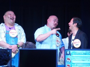 『モンスターハンターエクスプロア』記者発表会に登壇した安田大サーカス