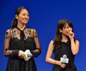 長澤まさみと志田未来『グッドモーニングショー』完成披露試写会にて