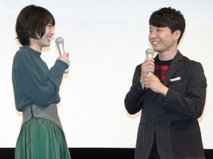 『逃げるは恥だが役に立つ』プレミア試写会舞台挨拶に出席した新垣結衣&星野源