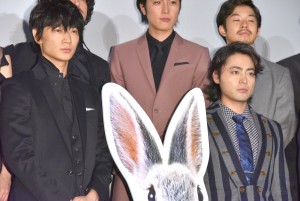 映画『闇金ウシジマくん ザ・ファイナル』初日舞台挨拶に登壇した、綾野剛&山田孝之