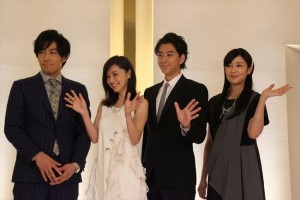 『奪い愛、冬』制作発表記者会見に出席した、倉科カナ、三浦翔平、大谷亮平、水野美紀