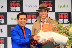 『金曜ロードSHOW! 銭形警部』完成披露試写会に出席した、鈴木亮平、栗田貫一