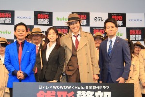 『金曜ロードSHOW! 銭形警部』完成披露試写会に出席した、栗田貫一、前田敦子、鈴木亮平、三浦貴大