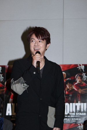 舞台『ALL OUT!! THE STAGE』の制作発表に出席した、松風雅也