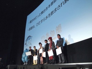 『ひるね姫 ~知らないワタシの物語~』完成披露舞台挨拶に出席した、高畑充希、満島真之介、江口洋介、古田新太、前野朋哉、高橋英樹、神山健治監督