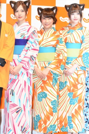 白石麻衣、秋元真夏、松村沙友理、じゃらんCM発表会にて