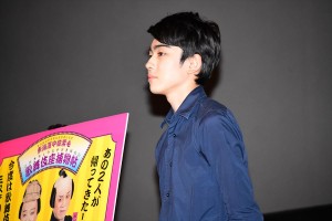 シネマ歌舞伎『東海道中膝栗毛 歌舞伎座捕物帖』公開記念「父の日」舞台挨拶に登壇した市川染五郎(八代目)