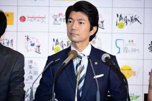 ドラマ『ラストチャンス 再生請負人』記者会見に出席した仲村トオル