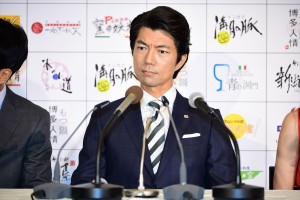 ドラマ『ラストチャンス 再生請負人』記者会見に出席した仲村トオル