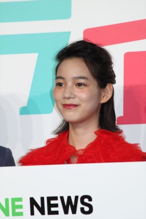 オリジナル連続ドラマ『ミライさん』完成発表会に登場したのん