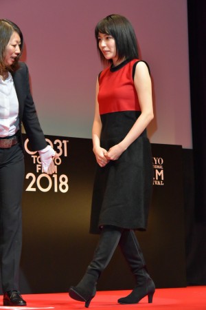 第31回東京国際映画祭アウォード・セレモニーに登場した木竜麻生