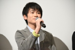 映画『まく子』完成披露上映会舞台挨拶に登壇した山崎光