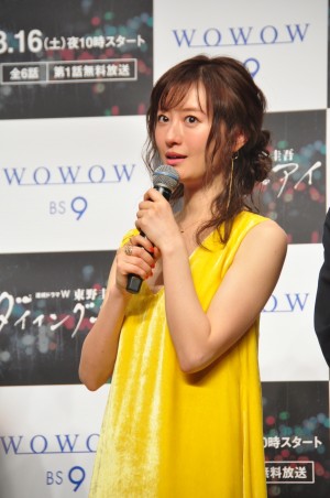 『ダイイング・アイ』完成披露試写会に登壇した松本まりか