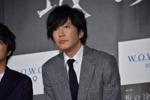 WOWOW『連続ドラマW 坂の途中の家』舞台挨拶に登壇した田辺誠一