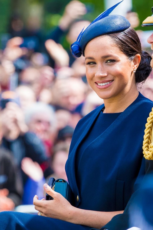 メーガン妃、the Trooping the Colour ceremony to mark Queen Elizabeth II’s 93rd birthday in London， Britain， on June 8， 2019.