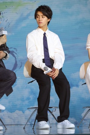 映画『天気の子』製作報告会見に登場した醍醐虎汰朗