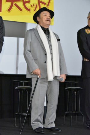 映画『任侠学園』初日舞台挨拶に登場した西田敏行