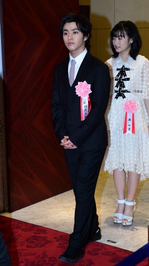 第44回報知映画賞表彰式に登場した醍醐虎汰朗