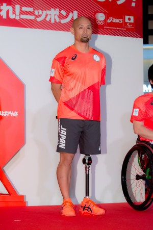 日本代表選手団オフィシャルスポーツウェアPRイベントに登場した山本篤選手(パラ陸上)