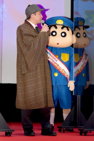 『映画クレヨンしんちゃん 謎メキ!花の天カス学園』完成披露試写会に登場したチョコレートプラネット・長田庄平